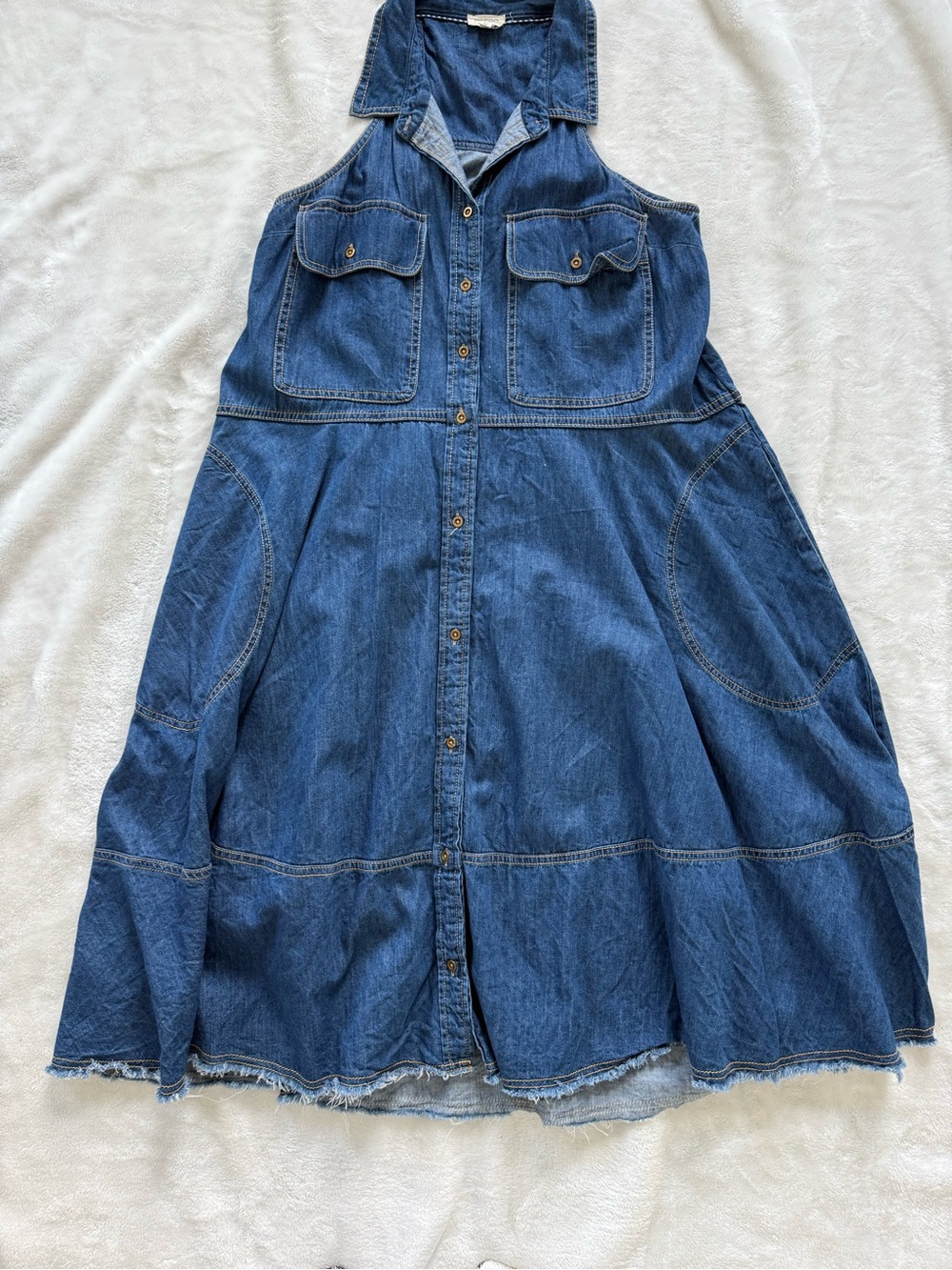 Anthropologie Pilcro Sleeveless Halter Swing Midi Dress Size M - Picture 4 of 4